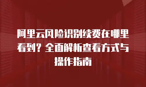 阿里云风险识别续费在哪里看到？全面解析查看方式与操作指南