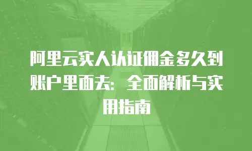 阿里云实人认证佣金多久到账户里面去：全面解析与实用指南