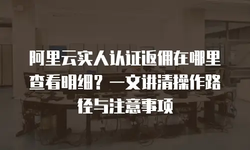 阿里云实人认证返佣在哪里查看明细？一文讲清操作路径与注意事项