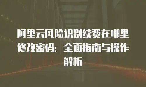 阿里云风险识别续费在哪里修改密码：全面指南与操作解析