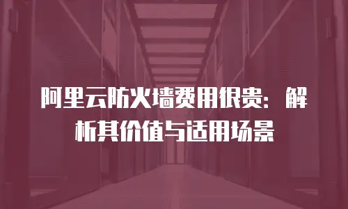 阿里云防火墙费用很贵：解析其价值与适用场景