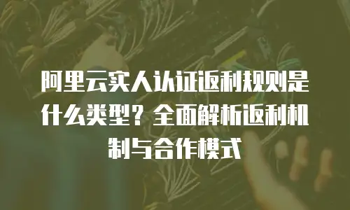 阿里云实人认证返利规则是什么类型？全面解析返利机制与合作模式