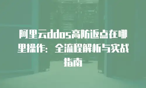 阿里云ddos高防返点在哪里操作：全流程解析与实战指南