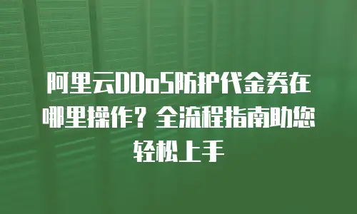 阿里云DDoS防护代金券在哪里操作？全流程指南助您轻松上手