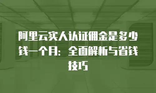 阿里云实人认证佣金是多少钱一个月：全面解析与省钱技巧