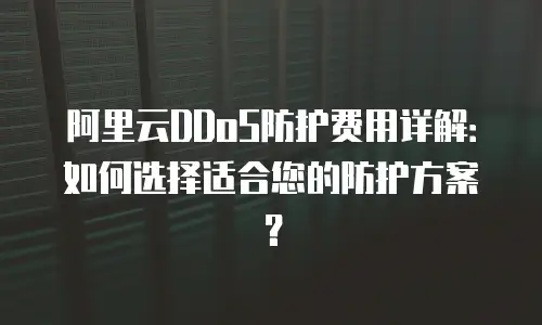 阿里云DDoS防护费用详解：如何选择适合您的防护方案？