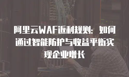 阿里云WAF返利规则：如何通过智能防护与收益平衡实现企业增长