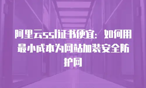 阿里云ssl证书便宜：如何用最小成本为网站加装安全防护网