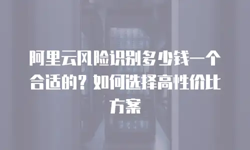 阿里云风险识别多少钱一个合适的？如何选择高性价比方案