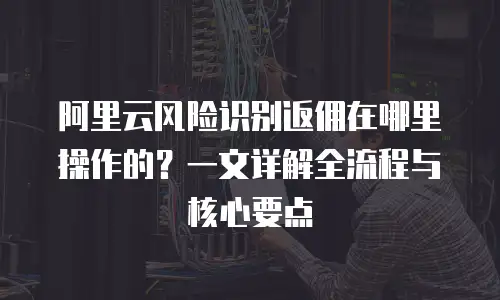 阿里云风险识别返佣在哪里操作的？一文详解全流程与核心要点