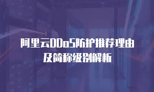 阿里云DDoS防护推荐理由及简称级别解析