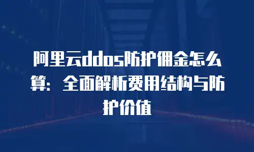 阿里云ddos防护佣金怎么算：全面解析费用结构与防护价值
