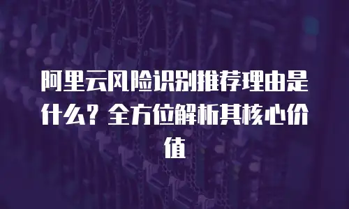 阿里云风险识别推荐理由是什么？全方位解析其核心价值