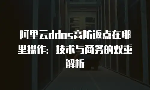 阿里云ddos高防返点在哪里操作：技术与商务的双重解析