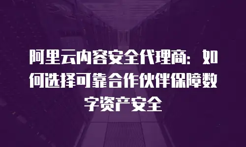 阿里云内容安全代理商：如何选择可靠合作伙伴保障数字资产安全