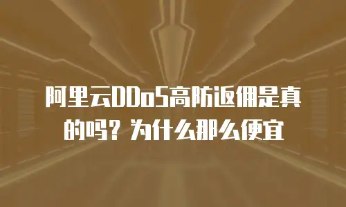 阿里云DDoS高防返佣是真的吗？为什么那么便宜