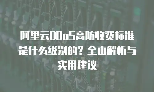 阿里云DDoS高防收费标准是什么级别的？全面解析与实用建议