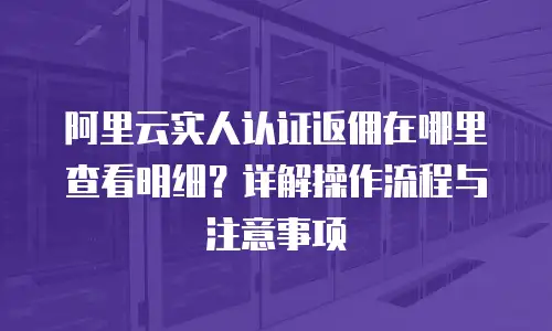 阿里云实人认证返佣在哪里查看明细？详解操作流程与注意事项