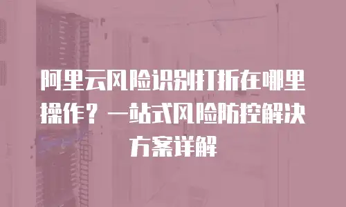 阿里云风险识别打折在哪里操作？一站式风险防控解决方案详解