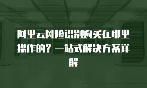 阿里云风险识别购买在哪里操作的？一站式解决方案详解