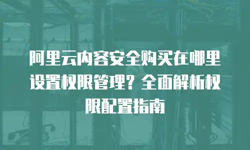 阿里云内容安全购买在哪里设置权限管理？全面解析权限配置指南