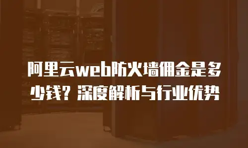 阿里云web防火墙佣金是多少钱？深度解析与行业优势