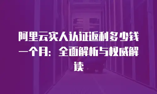 阿里云实人认证返利多少钱一个月：全面解析与权威解读