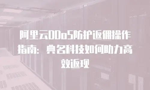 阿里云DDoS防护返佣操作指南：典名科技如何助力高效返现