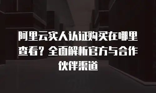 阿里云实人认证购买在哪里查看？全面解析官方与合作伙伴渠道