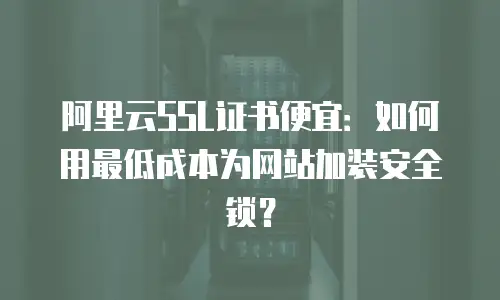 阿里云SSL证书便宜：如何用最低成本为网站加装安全锁？