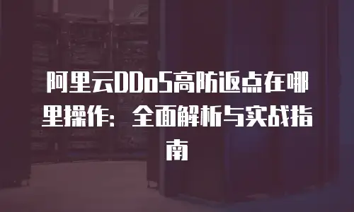 阿里云DDoS高防返点在哪里操作：全面解析与实战指南