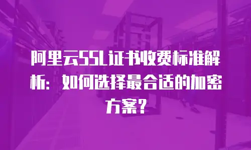 阿里云SSL证书收费标准解析：如何选择最合适的加密方案？
