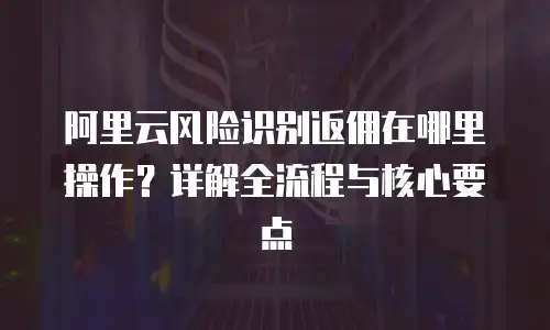 阿里云风险识别返佣在哪里操作？详解全流程与核心要点