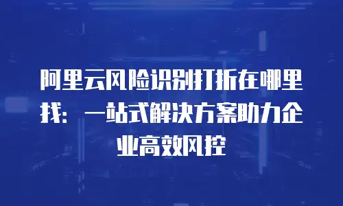 阿里云风险识别打折在哪里找：一站式解决方案助力企业高效风控