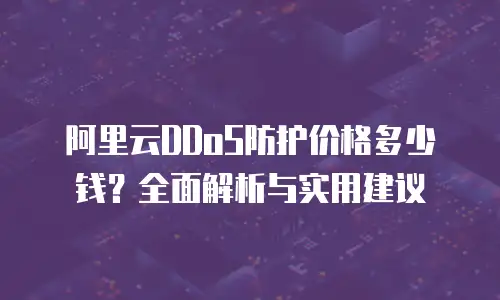 阿里云DDoS防护价格多少钱？全面解析与实用建议