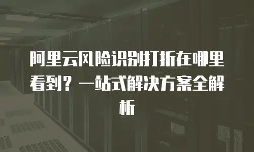 阿里云风险识别打折在哪里看到？一站式解决方案全解析