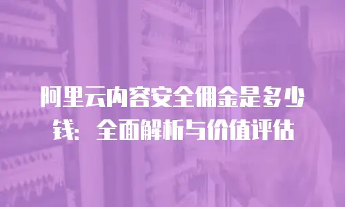 阿里云内容安全佣金是多少钱：全面解析与价值评估
