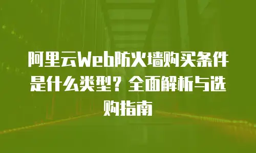 阿里云Web防火墙购买条件是什么类型？全面解析与选购指南