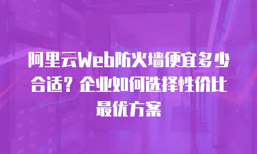 阿里云Web防火墙便宜多少合适？企业如何选择性价比最优方案