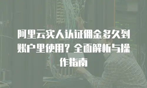 阿里云实人认证佣金多久到账户里使用？全面解析与操作指南