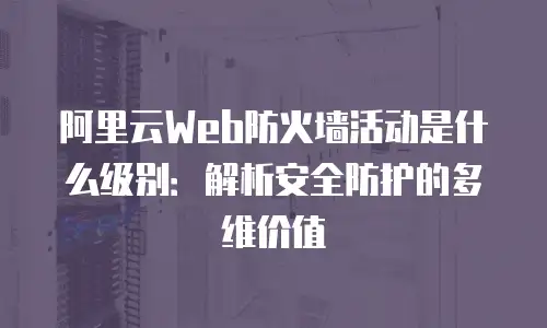 阿里云Web防火墙活动是什么级别：解析安全防护的多维价值