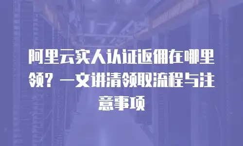 阿里云实人认证返佣在哪里领？一文讲清领取流程与注意事项