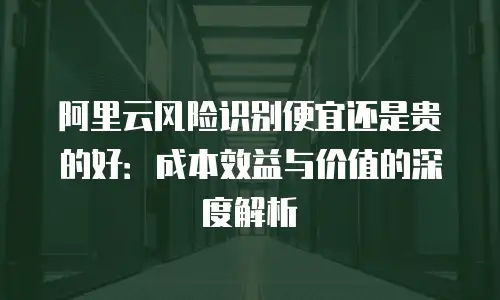 阿里云风险识别便宜还是贵的好：成本效益与价值的深度解析