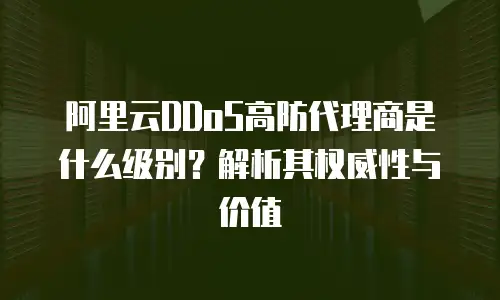 阿里云DDoS高防代理商是什么级别？解析其权威性与价值