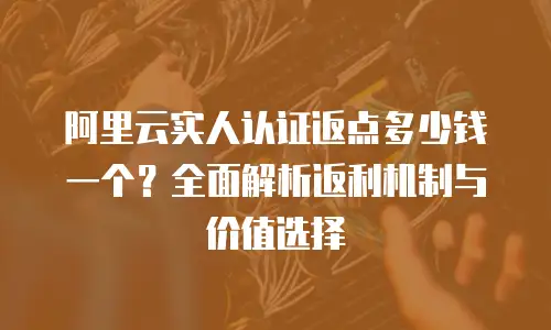 阿里云实人认证返点多少钱一个？全面解析返利机制与价值选择