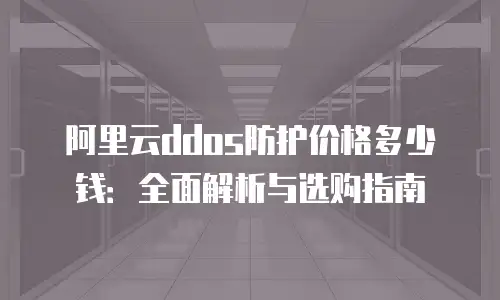阿里云ddos防护价格多少钱：全面解析与选购指南