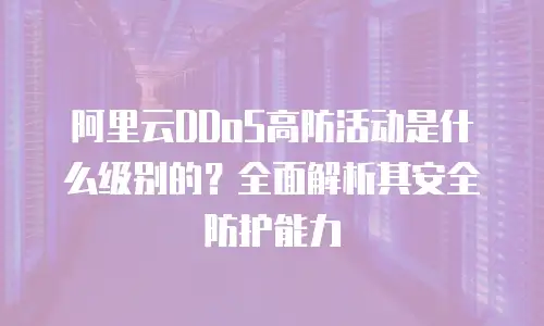 阿里云DDoS高防活动是什么级别的？全面解析其安全防护能力