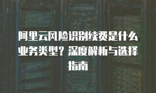 阿里云风险识别续费是什么业务类型？深度解析与选择指南