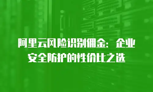 阿里云风险识别佣金：企业安全防护的性价比之选