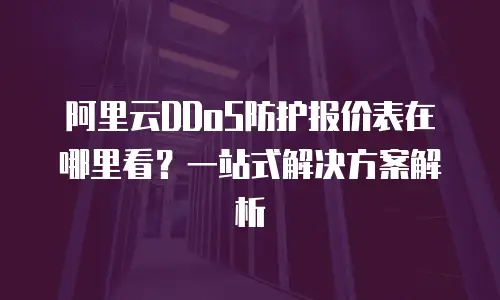 阿里云DDoS防护报价表在哪里看？一站式解决方案解析